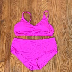 Andie Bukini Set Valencia Top Bikini Bottom Neon Orchid Pink size XXL NWT/NWOT‎